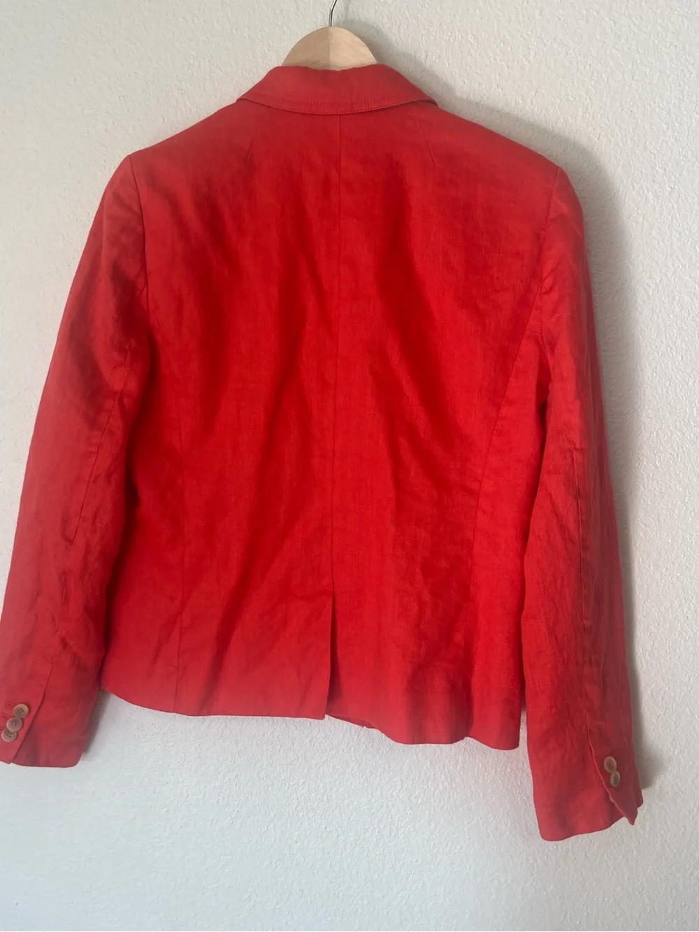 J. Crew Bright Red Linen-Blend Two-Button Blazer 100% linen